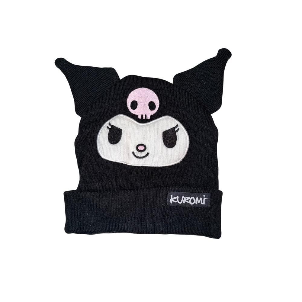 Kuromi Sanrio hello kitty character beanie hat cap black unisex fun quirky
